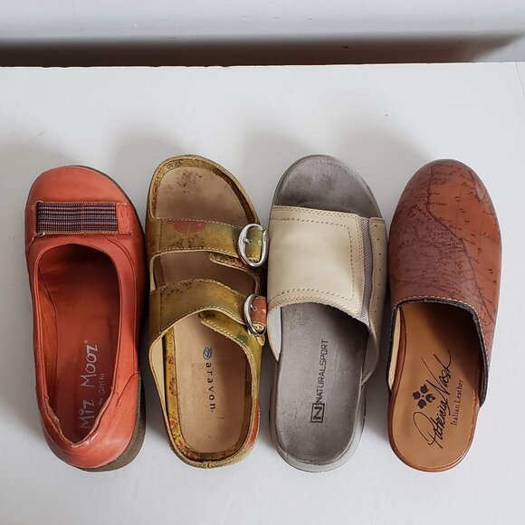 Boho ARAVON Slides Genuine Leather Mustard Floral sandal Slip-on Sandal Flats - Picture 16 of 16